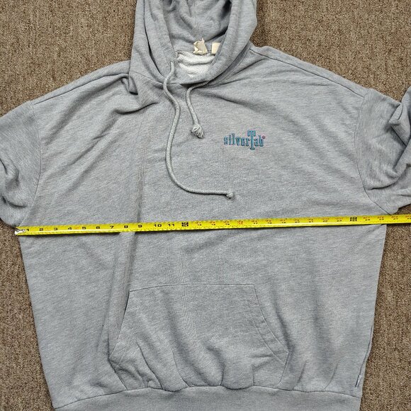 SILVERTAB Hoodie Adult S Gray Oversized Graphic Pullover Retro Streetwear - Picture 7 of 10